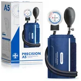 AIESI® Professionelles manuelles Blutdruckmessgerät für Erwachsene ohne Stethoskop Precision A5, Garantie 24 Monate