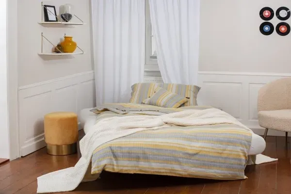 David Fussenegger Bettwäsche 'Streifen' 140 x 200 cm Hellgelb