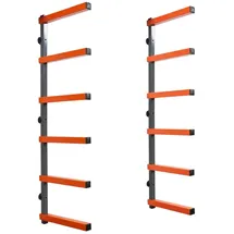 Proregal Kragarmregal Stahl 103x35x3 cm Grau/Orange 6 Ebenen 300 kg