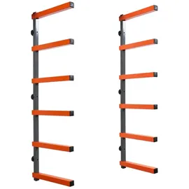 Proregal Kragarmregal Stahl 103x35x3 cm Grau/Orange 6 Ebenen 300 kg