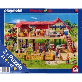 Schmidt Spiele 56796 Rahmenpuzzle Playmobil 24 Teile/40 Teile
