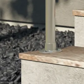 DOLLE Einganggeländer Edelstahl mit zwei Pfosten für Bodenmontage