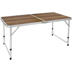 ECD Germany Tisch Klapptisch Gartentisch Falttisch Tisch Aluminium 120 cm Holzdekor