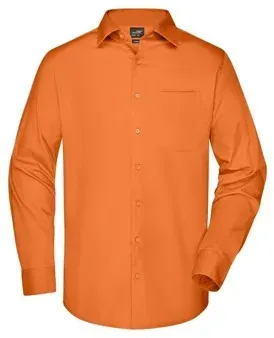 Herren Langarm Business Hemd JN642, orange, Größe 4XL - orange - 4XL