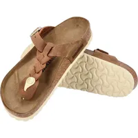 Birkenstock Gizeh Braided Nubukleder geölt cognac 38