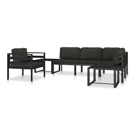 vidaXL Modular-Sofa-Mittelteil mit Kissen Aluminium Anthrazit
