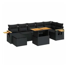 vidaXL Garten-Lounge-Set 8-tlg. schwarz