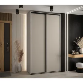 möbel kryspol Schwebetürenschrank Dakota 140 x 235,2 x 45 cm Schwarz