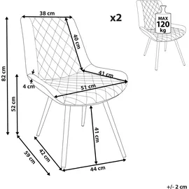 Beliani Esszimmerstuhl 2er Set MARIBEL