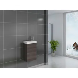 Möbelliebling Gäste-WC Waschbecken 40 x 22 cm trüffeleiche Vega