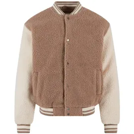 URBAN CLASSICS Teddy Collegejacke Dunkeltaupe XXL
