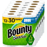 Bounty Quick-Size Papierhandtücher, weiß, 12 Familienrollen = 30 normale Rollen (Verpackung kann variieren)