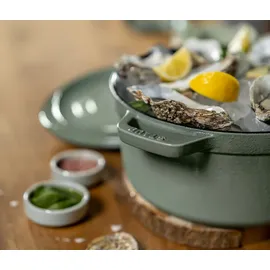 Staub Cocotte 28 cm rund eukalyptus