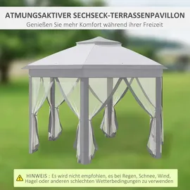 Outsunny Faltpavillon 4 x 4 m inkl. 6 Seitenteile Grau
