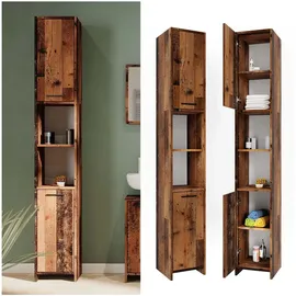 Vicco Kiko Hochschrank 30 x 190 cm Eiche Rustikal Holz