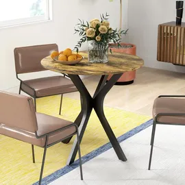 Homcom Esstisch Ø 78 cm rustikal-braun