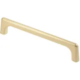 GTV Möbelgriff OCTAVIO, Moderner Stangengriff aus ZnAl, Bohrabstand 128 mm, Gesamtlänge 139 mm, Schrankgriff für Küche und Kommode, Oberfläche Gold gebürstet