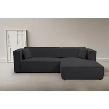 werk2 Eckcouch Cord 2-Sitzer Anthrazit