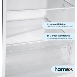 Homex CFS1110-S  Kühl-Gefrierkombination (173 l, 1425 mm hoch, Silber)