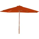 Mendler Sonnenschirm Florida, Gartenschirm Marktschirm, Ø 3,5m Polyester/Holz 7kg ~ terracotta