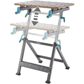 WOLFCRAFT Spanntisch Holz 65 x 72 cm grau stufenlos höhenverstellbar