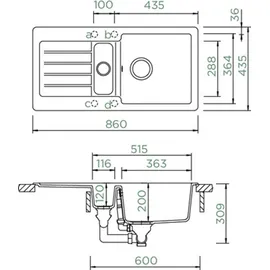 Schock Typos D-150S Einbau nero + Excenterbetätigung