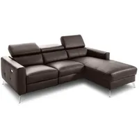 Ecksofa Bono Leder Braun Dunkelbraun
