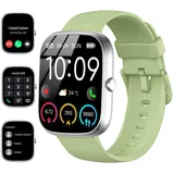 uaue Smartwatch Herren Damen, 1,91" HD Smartwatch Damen mit Telefonfunktion, Smart Watch Fitnessuhr 113+ Sportmodi, IP68 Wasserdicht, Sportuhr mit Herzfrequenz Schlafmonitor, für Android iOS Grasgrün