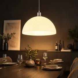 GLOBO LED Pendelleuchte 1-flg. 120 cm oval Silber