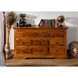Massivmoebel24 Kommode Akazie 145 x 85 x 49 cm Honig lackiert
