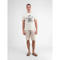 LERROS T-Shirt LERROS Herren T-Shirt, manuell designter Frontprint weiß XL