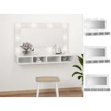 vidaXL Spiegelschrank mit LED Hochglanz-Weiß 90x31,5x62 cm