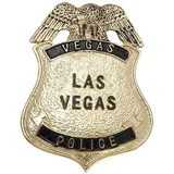 Metamorph Polizei-Kostüm Las Vegas Police Abzeichen, Glänzende Polizeimarke für Euer Polizist Kostüm