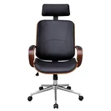 vidaXL Bürostuhl Bugholz Kunstleder Braun