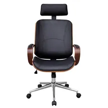 vidaXL Bürostuhl Bugholz Kunstleder Braun