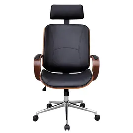 vidaXL Bürostuhl Bugholz Kunstleder Braun