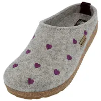 HAFLINGER Grizzly Cuoricini Filzpantoffel Herz Hausschuh Kork (Steingraumeliert 84), Gr 40 - 40 EU