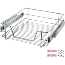 Tectake Teleskopschublade, verchromt, verstellbare Breite, einfache Montage