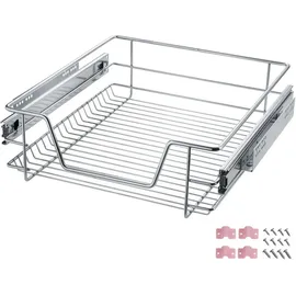 Tectake Teleskopschublade, verchromt, verstellbare Breite, einfache Montage
