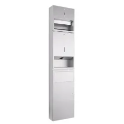 Wagner EWAR Kombinierter Papierhandtuch- Schaumseifenspender 727 785 , Matt geschliffen, ca. 250 Blatt, 400 ml Seife, 11 l Papiermüll