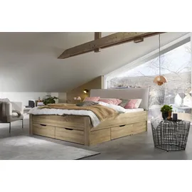 Rauch Stauraumbett RAUCH "Aditio", braun (struktureichefarben hell), B:186cm H:107cm L:208cm, Betten, Stauraumbett, inklusive Kopfteil und Schubkästen