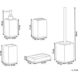Beliani Badaccessoires Set 5-teilig Grau
