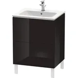 Duravit L-Cube 62x48,1cm, sw hgl, 2 Auszüge, stehend