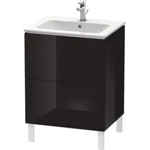 Duravit L-Cube 62x48,1cm, sw hgl, 2 Auszüge, stehend