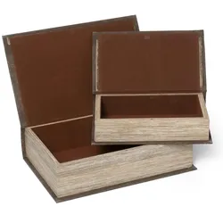 Moritz 2er Set Aufbewahrungsbox Deko Mann und Frau Vintage Foto Bilderrahmen Buch Safe Box Schatulle Buchhülle Geldversteck