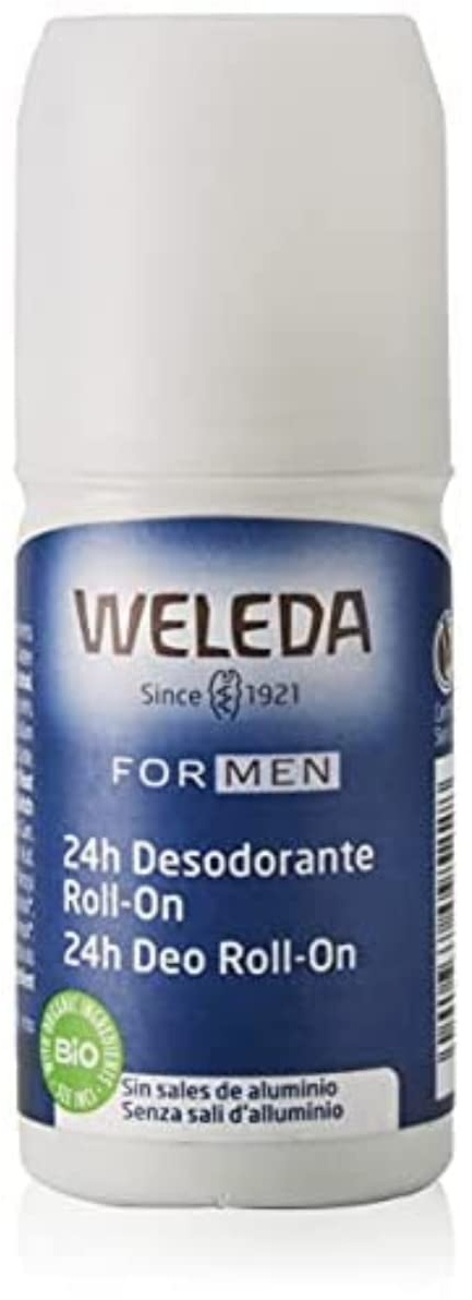 Weleda For Men Deo Roll-on Lufterfrischer ohne Aluminiumsalze, raffinierter, frischer männlicher Duft, für 24 Stunden Wirksamkeit und Schutz (1 x 50 ml)