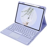 Bueuwe Tastatur hülle für iPad 6. Gen (2018), iPad 5. Gen (2017), iPad Air 2, iPad Air, iPad Pro 9,7 Zoll, abnehmbare Bluetooth-Tastatur mit Stifthalter,Purple with touchpad