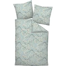 JANINE Carmen S 55123 02 Floral Eisblau 135 x 200 cm + 80 x 80 cm
