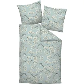 JANINE Carmen S 55123 02 Floral Eisblau 135 x 200 cm + 80 x 80 cm