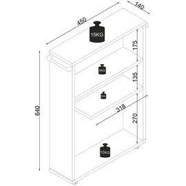VCM Nilari Badezimmerschrank 20 x 45 x 61 cm Weiß